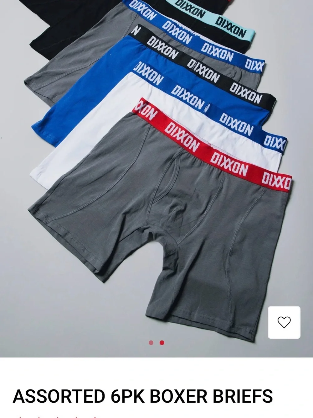 DIXXON 6-Pack Boxer Briefs Size Medium